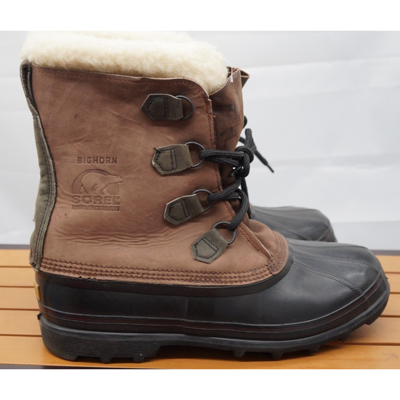 SOREL Bighorn Leahter Wool Waterproof Snow Boots. Men’s Size 13 Made in Canada main image 8